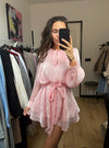 Satin dress Stella pink